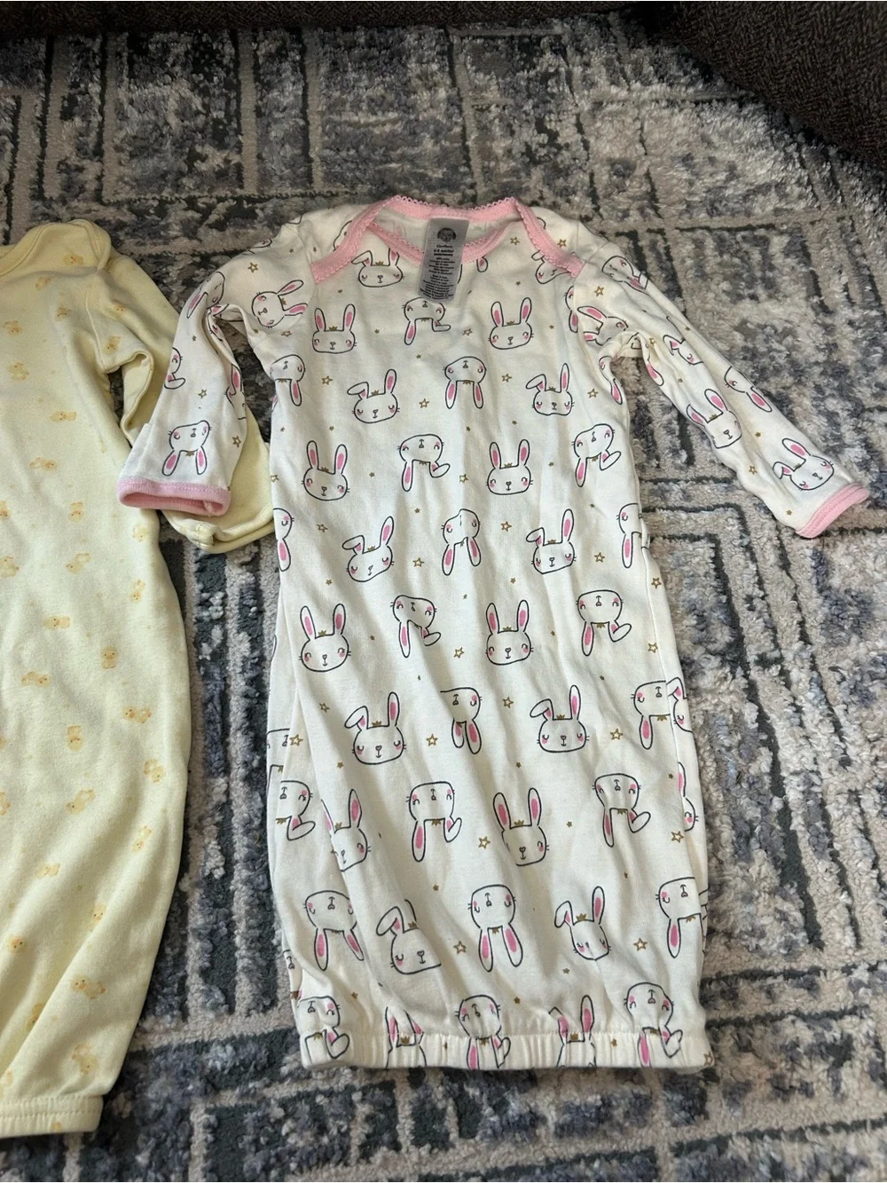 Yellow Duck & White Bunny Kids Sleep Gowns - Soft Cotton Pajamas